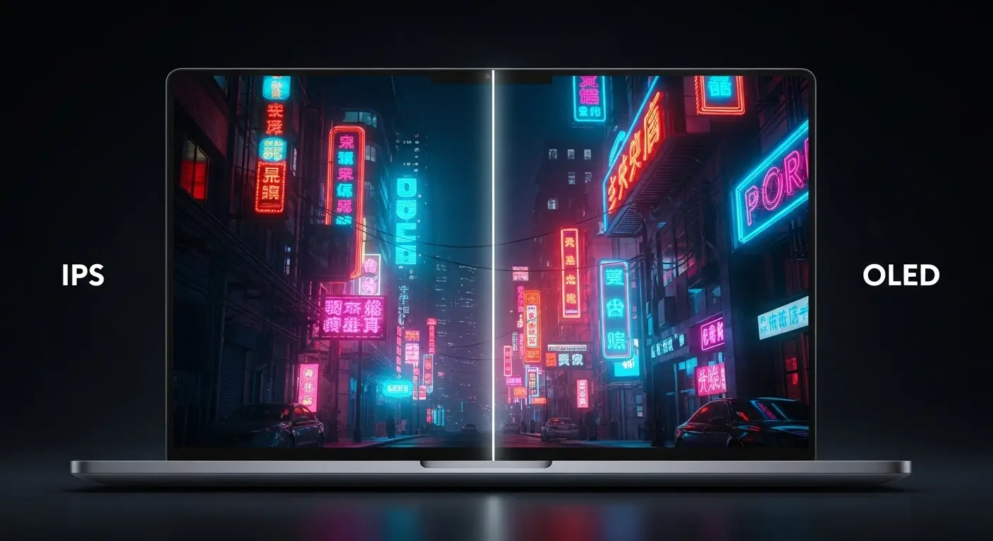 gaming-laptop-display-oled-vs-ips-comparison OLED and IPS laptop display